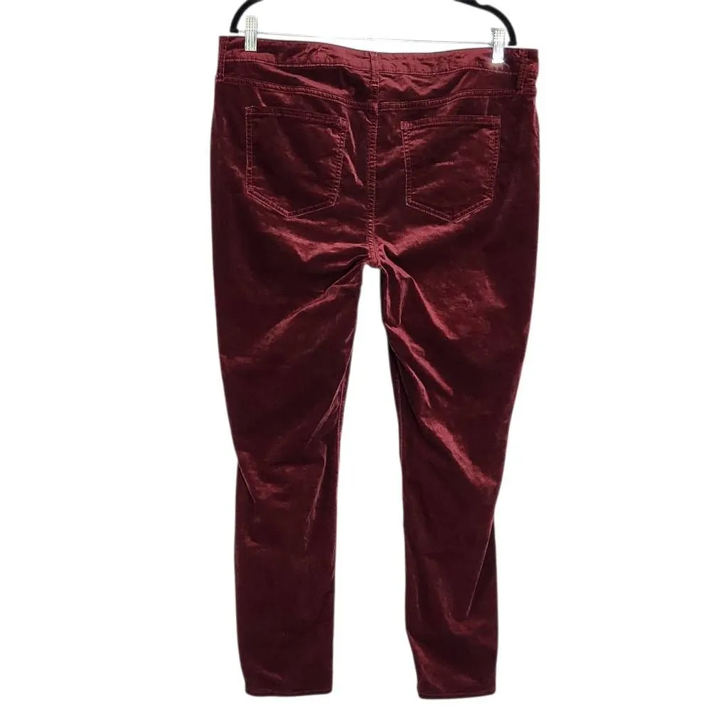 Old Navy Oxblood Velvet Jeans Size 16 Burgundy Velvet Pants - Image 2