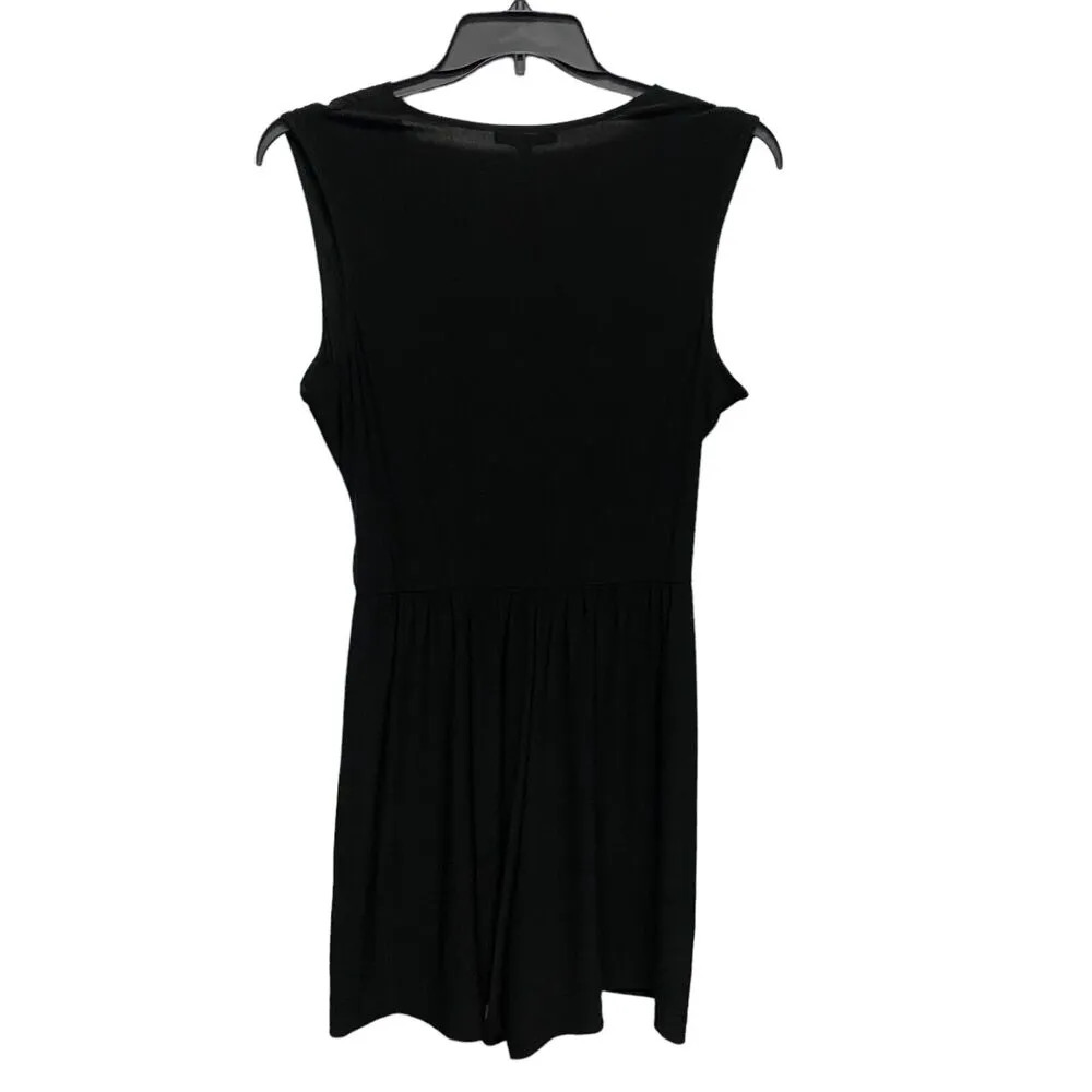 Annalee + Hope Jumpshort Black Sleeveless Faux Wrap V Neck Women's XL One Piece - Image 7