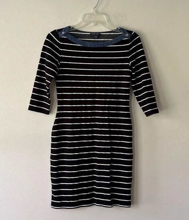Tommy Hilfiger Women's Striped Dress XS Black & White 3/4 Sleeve - Image 5