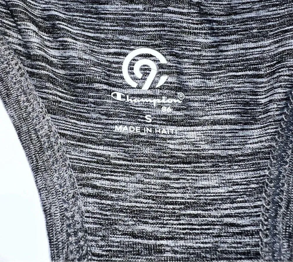 C9 Champion Gray Space Dyed Racer Back Athletic Tank Top w/Ruched Princess Seams - Image 6