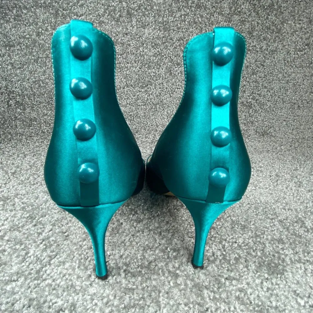 Nine West Women Heels Shoes Size 7 1/2 M Decorative Details on Back Closed Toe - Image 8