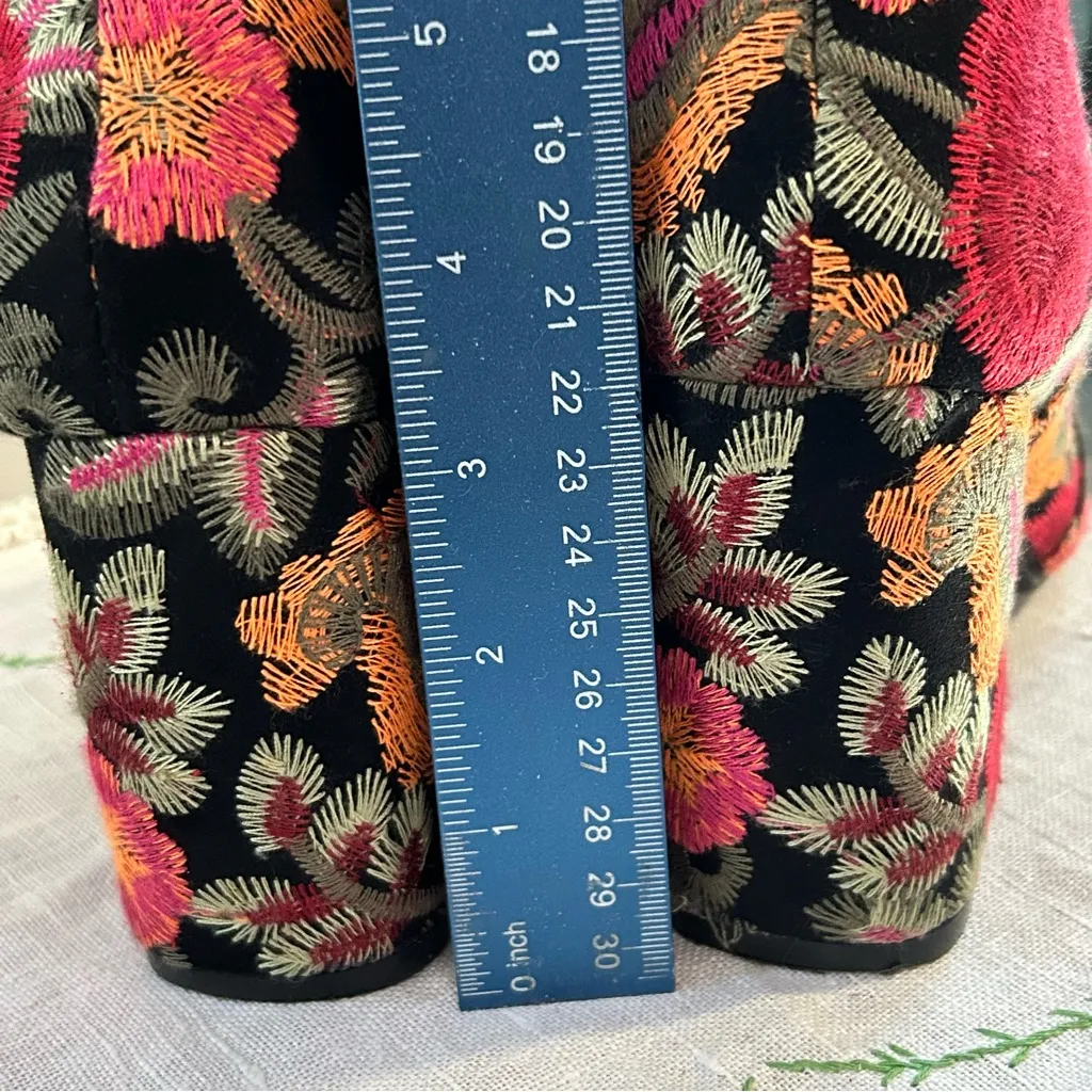 MIA Vail Women’s Booties Sz 7 BOHO Floral Embroidered 3” Heels Multi Colors GUC - Image 13