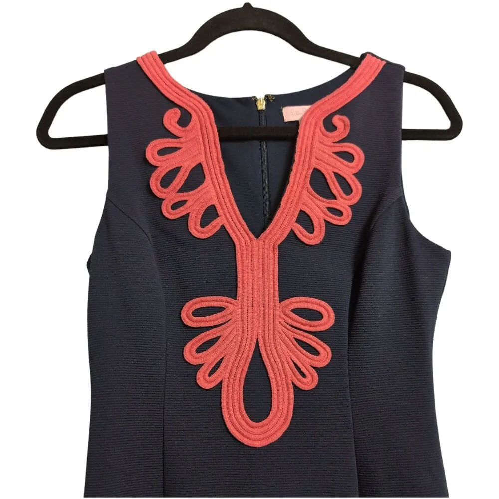 NWT Lilly Pulitzer Janice Sleeveless Shift V Neck  Decorative Trim Dress Size S - Image 3