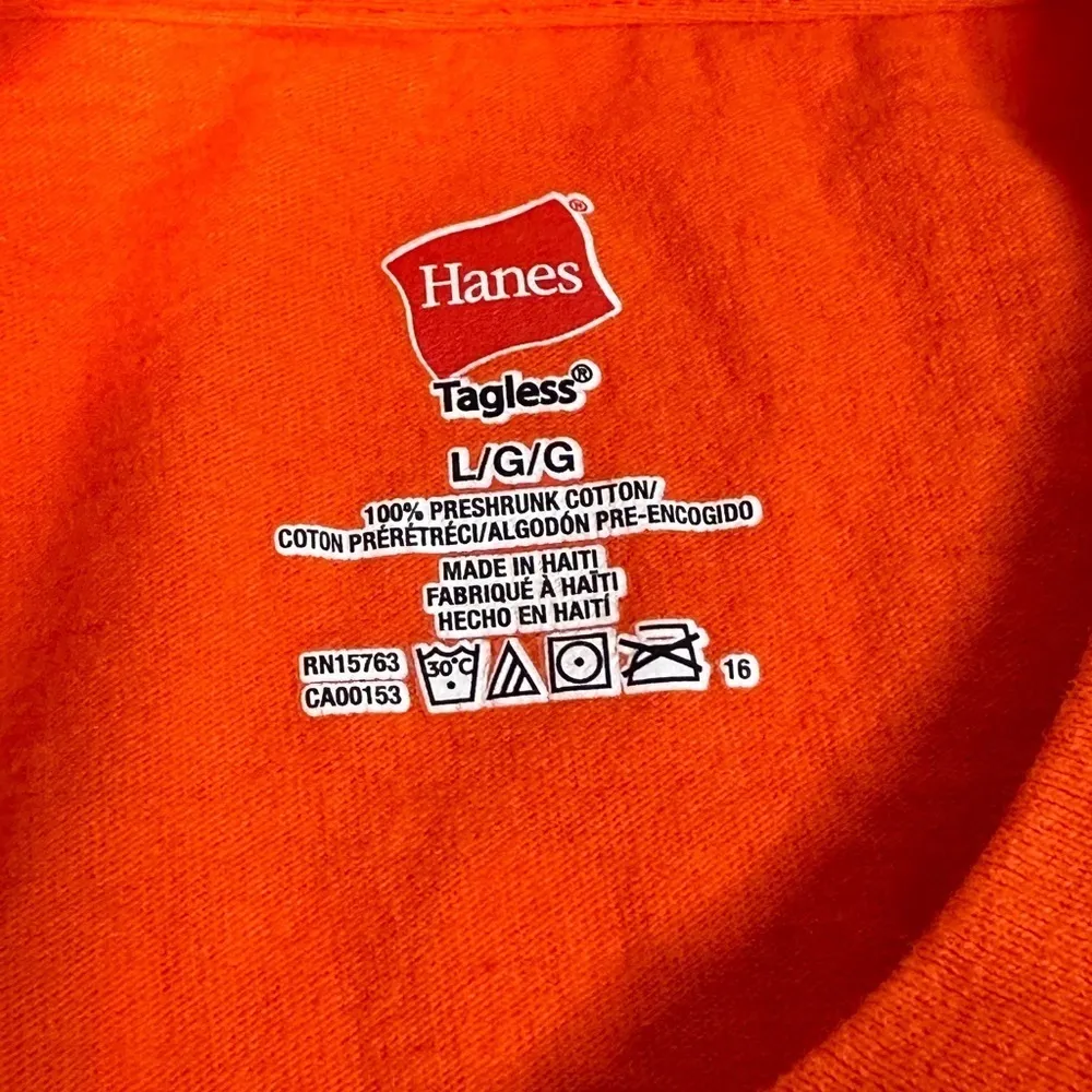 Clemson Tigers 2016 National Champs Hanes Large Orange Short Sleeve T-Shirt. - Image 6