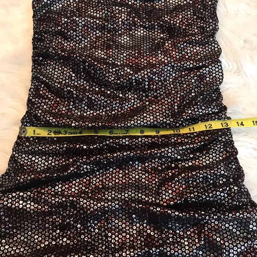 Express strapless metallic bodycon party dress with side ruching small Eras Tour - Image 13