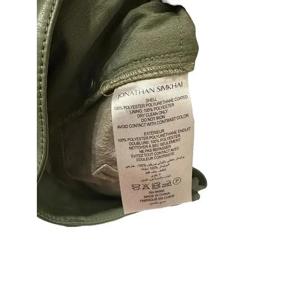 NWT! Jonathan Simkhai RIVER VEGAN LEATHER PANT in seagrass Green Size 0 - Image 6