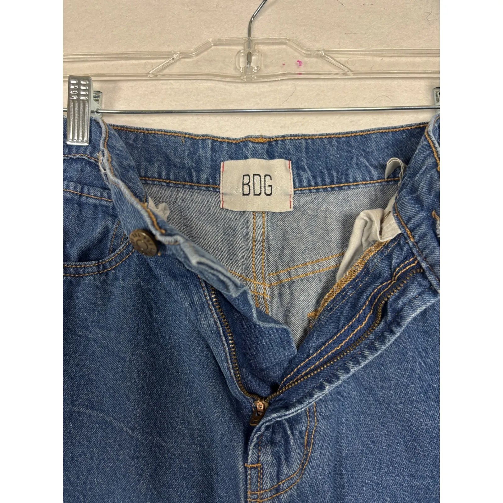 BDG Womens High Rise Straight Leg  Jeans Sz 26 Blue Denim Urban Outfitters Loose - Image 6