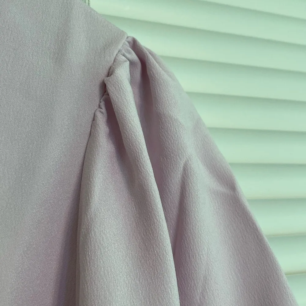 J. Crew Puff Sleeve Satin Back Crepe Keyhole Top Blouse Light Pink Small Tall - Image 6