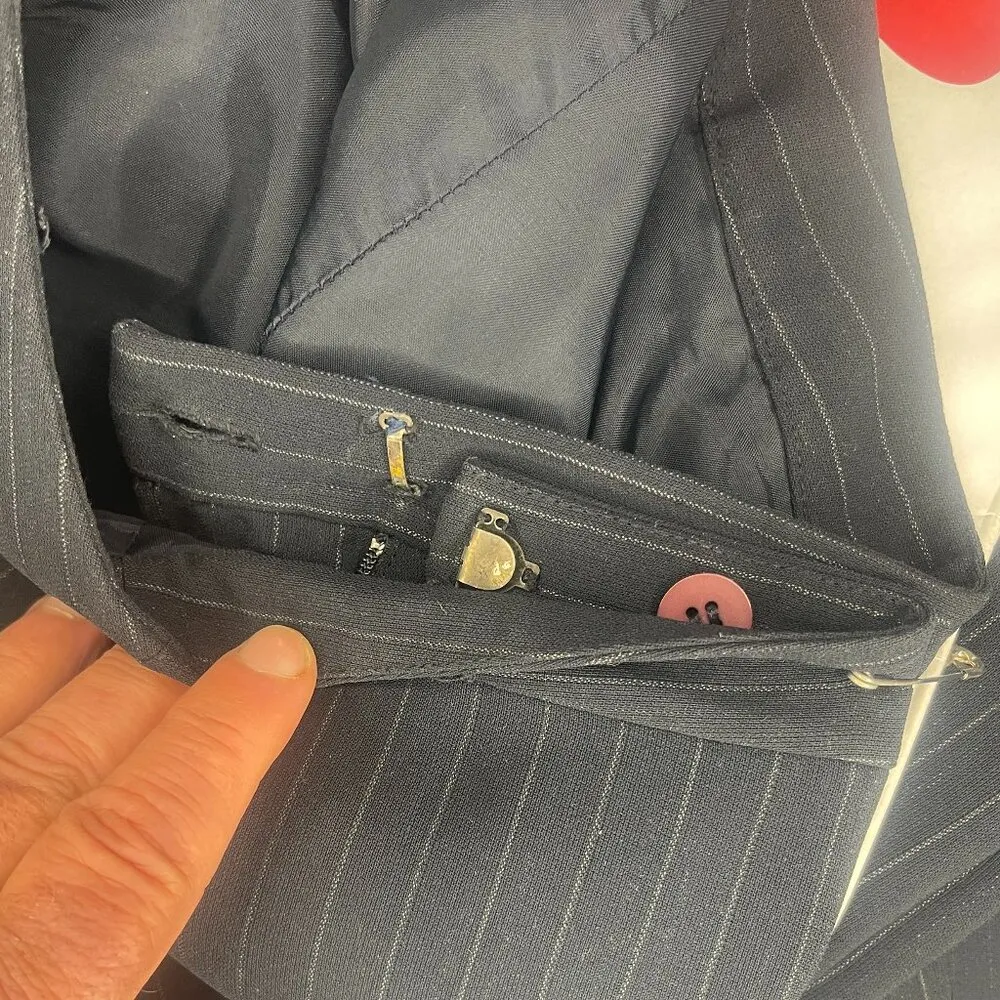 Women's Ann Taylor Loft Size 12 Lined Dress Pants Blue with Pinstripe Business - Image 4