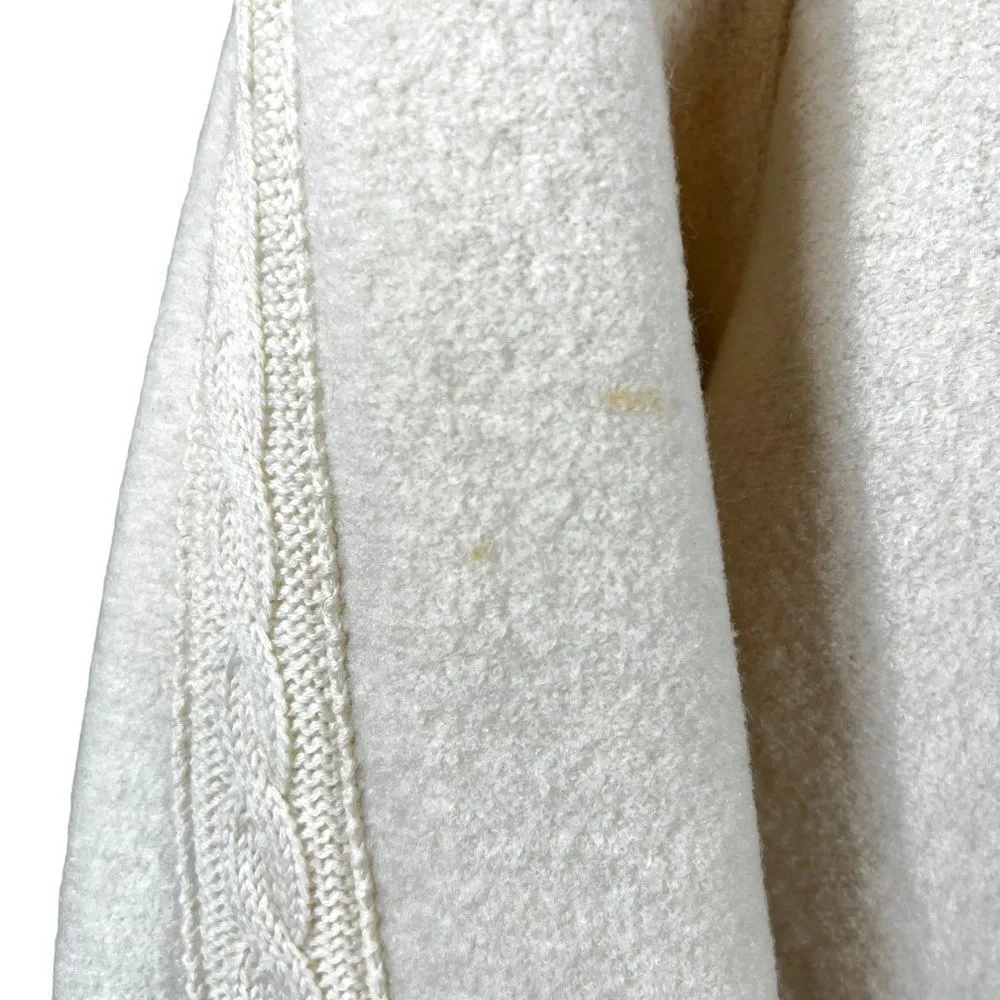 Vintage J. Kaufmann Wool Jacket Coatigan Ribbed Knit Trim Long Cream Size 10 - Image 8