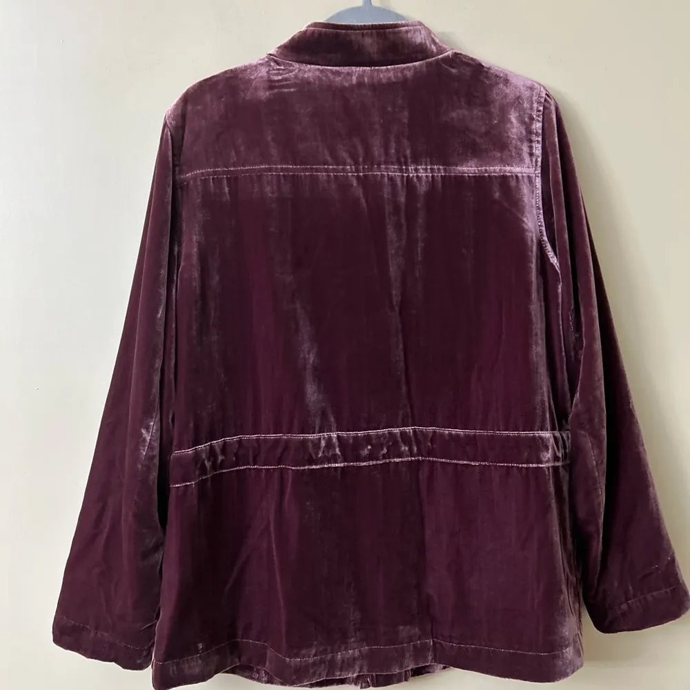 LOFT Burgundy Velour Jacket - Image 6