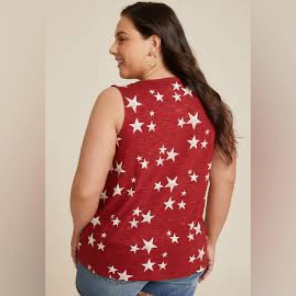 🔴Red Star Print Sleeveless Top - Image 2