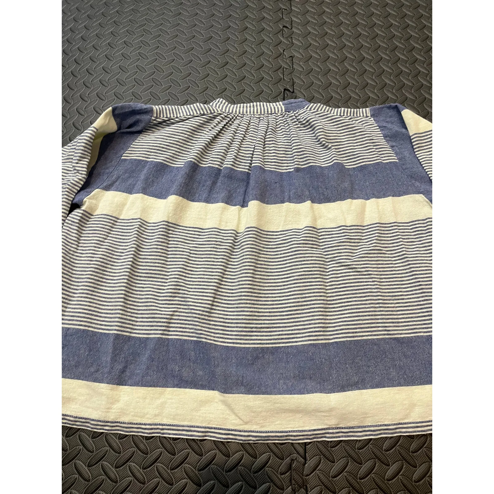 Apiece Apart Shirred Agata Top Cote‎ Stripe Navy Blouse Womens Size 4 - Image 8