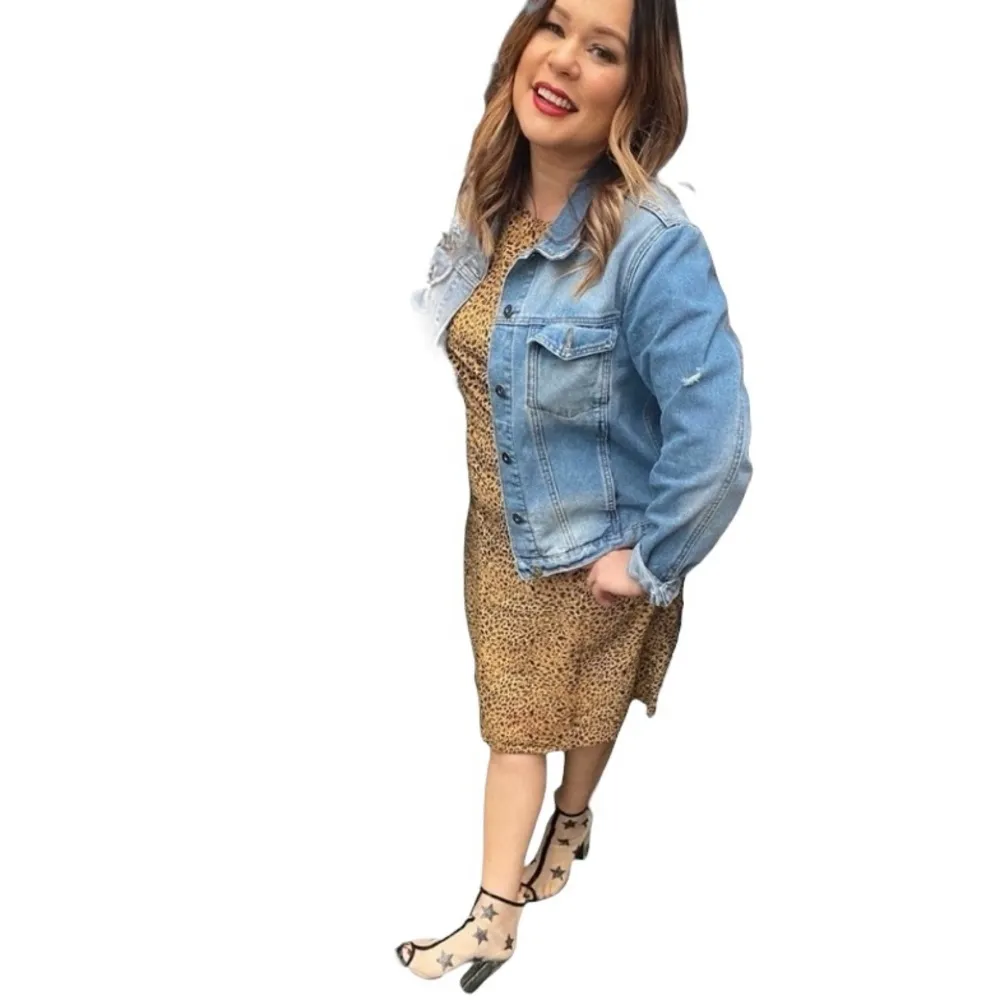 Vintage Plus Size 80s 90s Leopard Print Midi Dress Shoulder Pads Capped Sleeve Black - Image 3