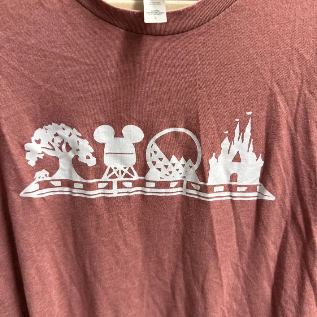 Bella + Canvas Disney Theme Parks Heather Red Graphic T-Shirt - Image 2