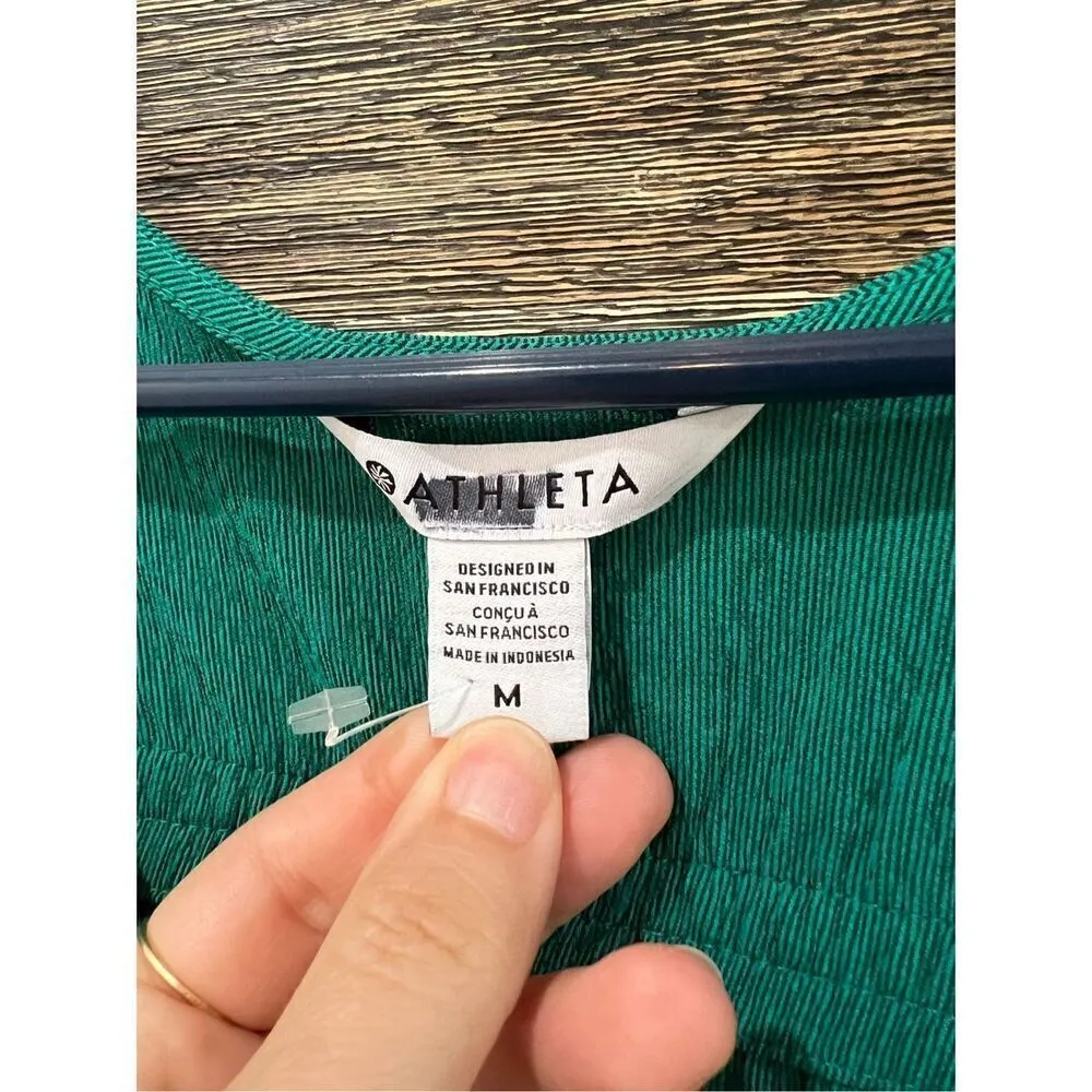 Athleta NWOT Echo Sleeveless Midi Dress Scoop Neck Lightweight Green Size M - Image 4