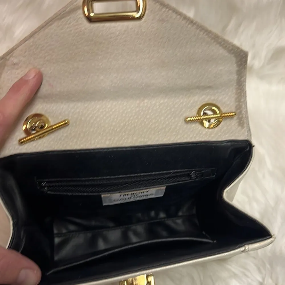 Vintage Frenchy of California Cream Evening Bag B30 Gold - Image 7