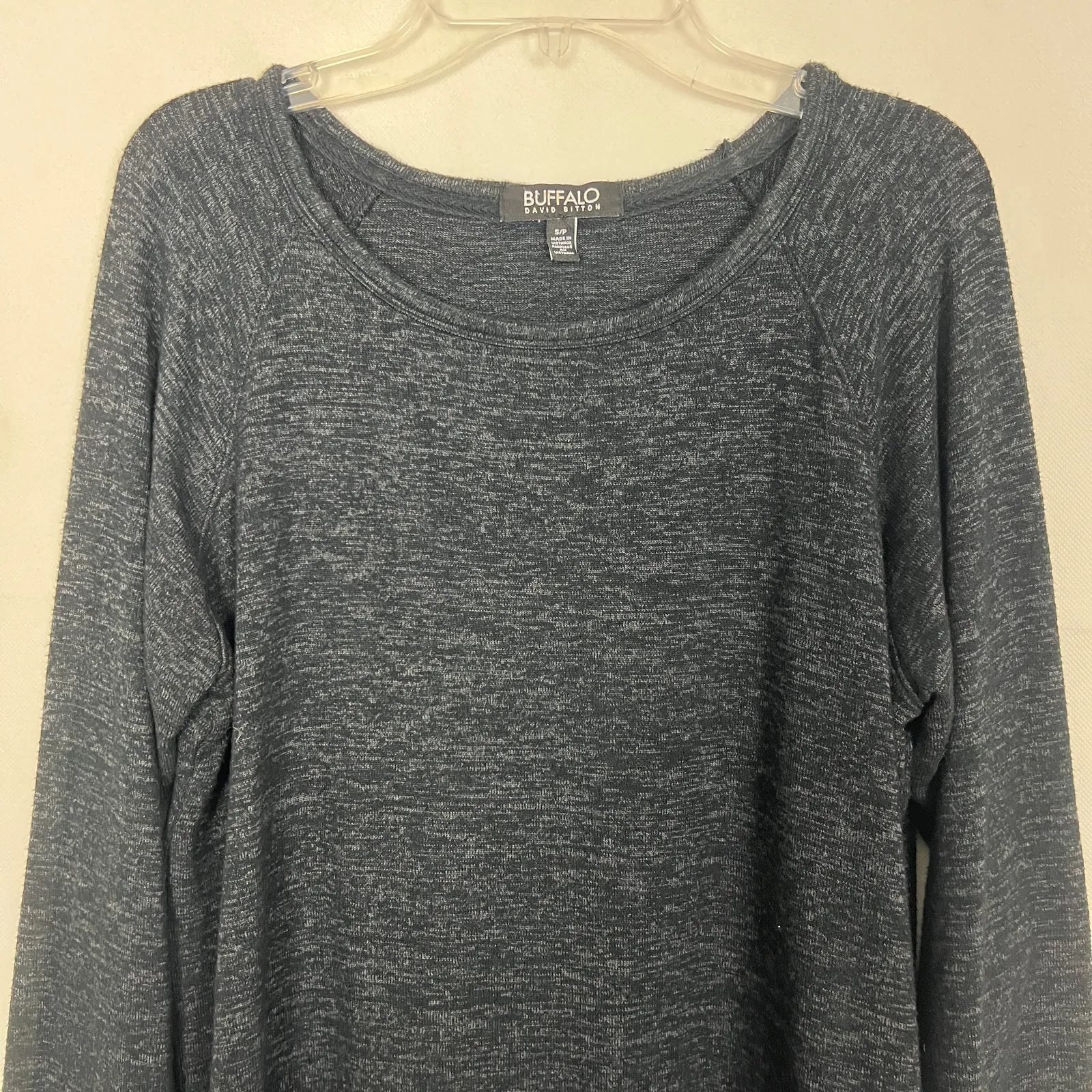 Buffalo David Bitton Buffalo Women's Pullover Charcoal Gray Oversized Sweatshirt Size Small - Image 3