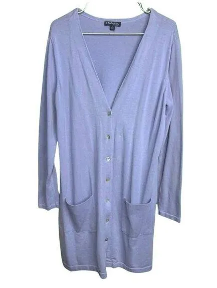 Vintage Chadwick's of Boston Periwinkle / Light Purple Blue Cardigan — XL - Image 1
