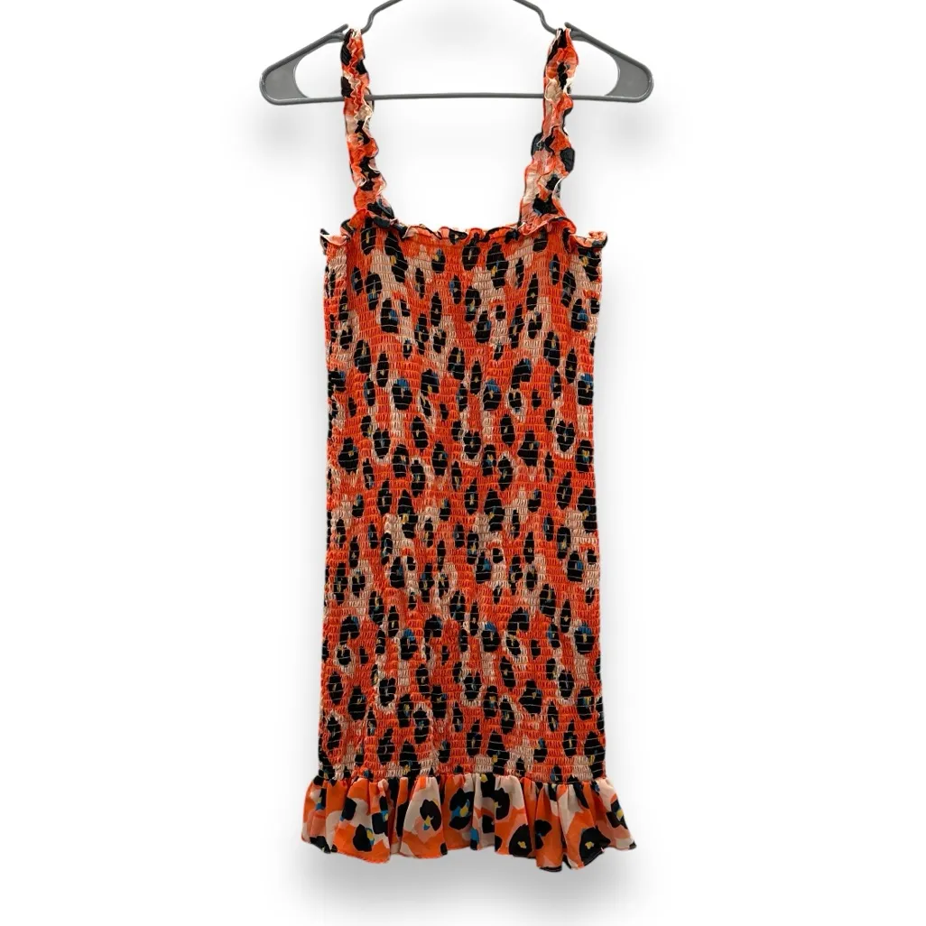 RTR Waverly Grey Sally Cheetah Leopard Print Orange Multicolor Mini Dress Sz M‎ Size M - Image 4