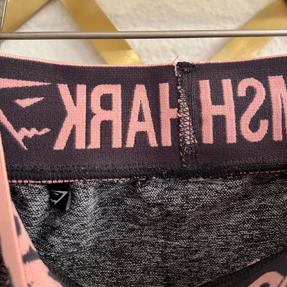 Gymshark Flex Leggings Charcoal Marl/ Peach Pink XS Grey Pink - Image 9