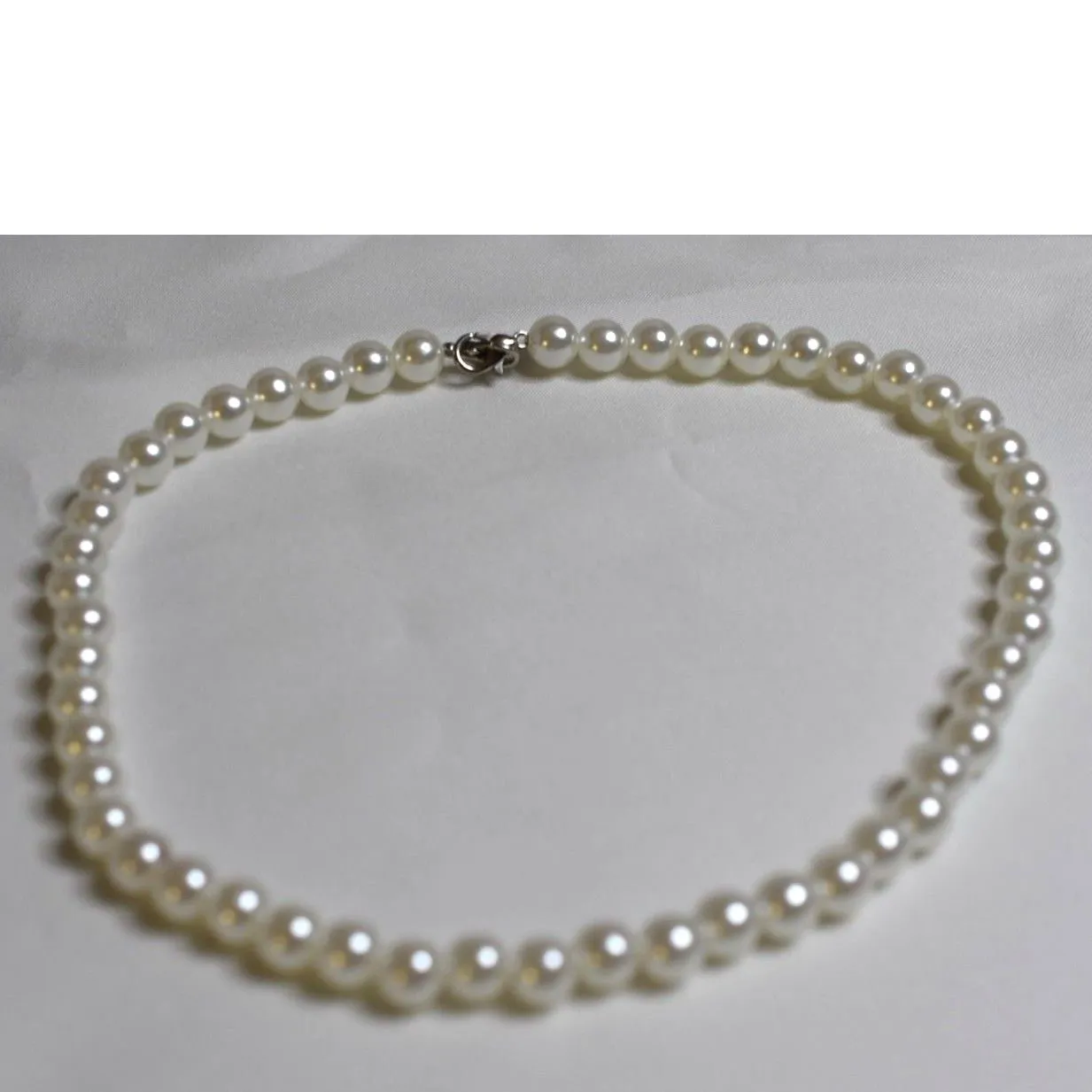 Vintage Bridal Prom Pageant Sophisticated Faux Pearl 15" Choker Necklace - Image 2