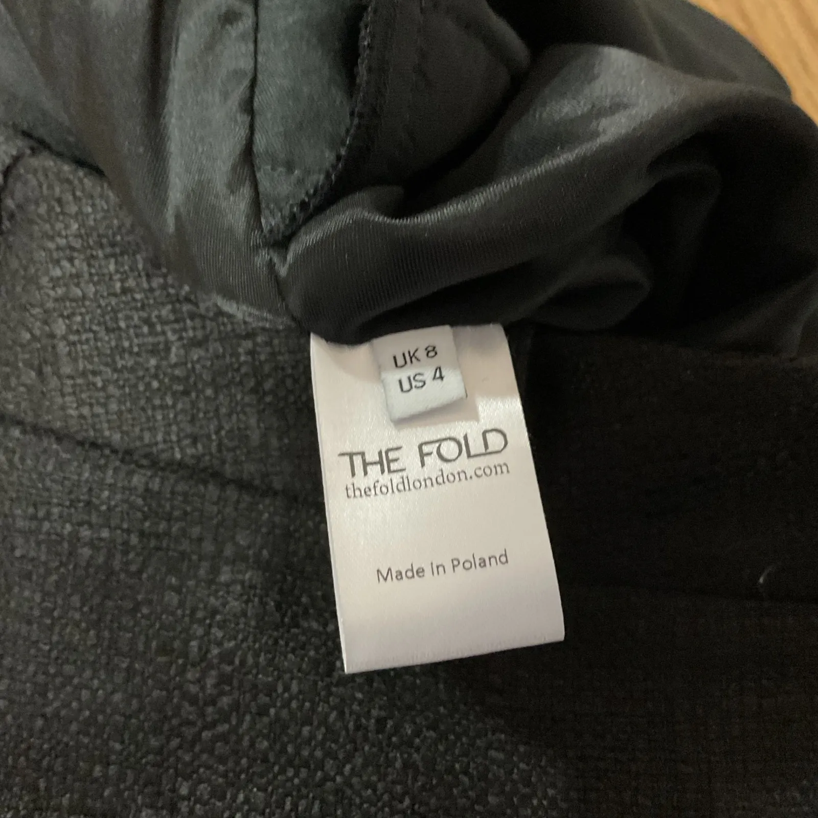 The Fold London Black Tweed Linen Blend Trousers Pants UK 8 US 4 - Image 5