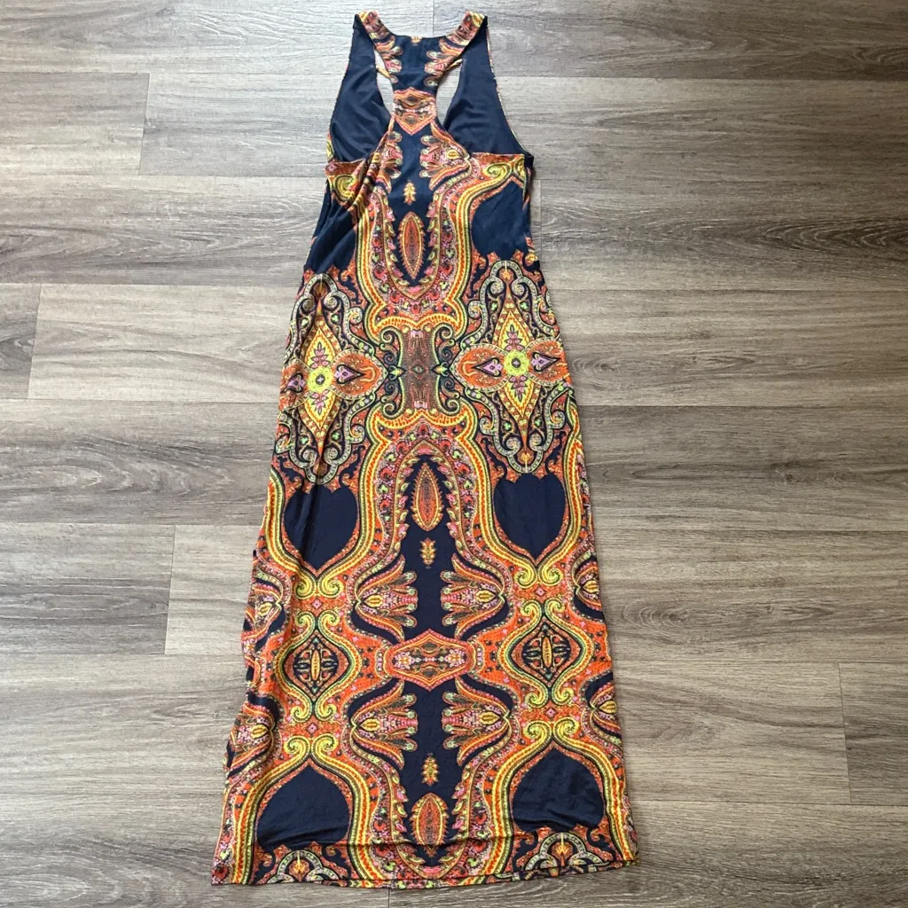 Free People Vibrant Patterned Maxi Dress - Orange and Yellow - Image 4