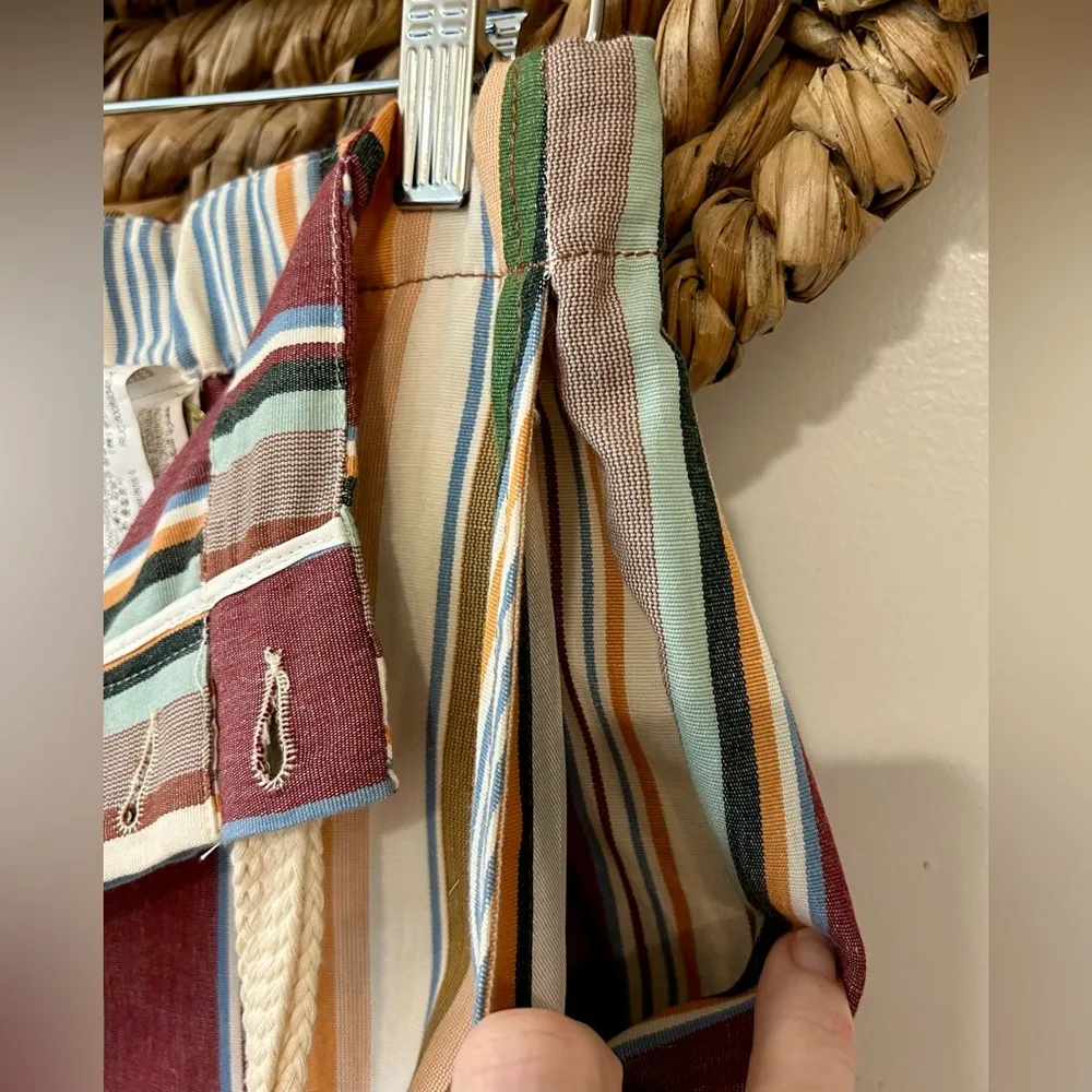 NWT Zara Striped Linen Trousers Size Large - Image 11