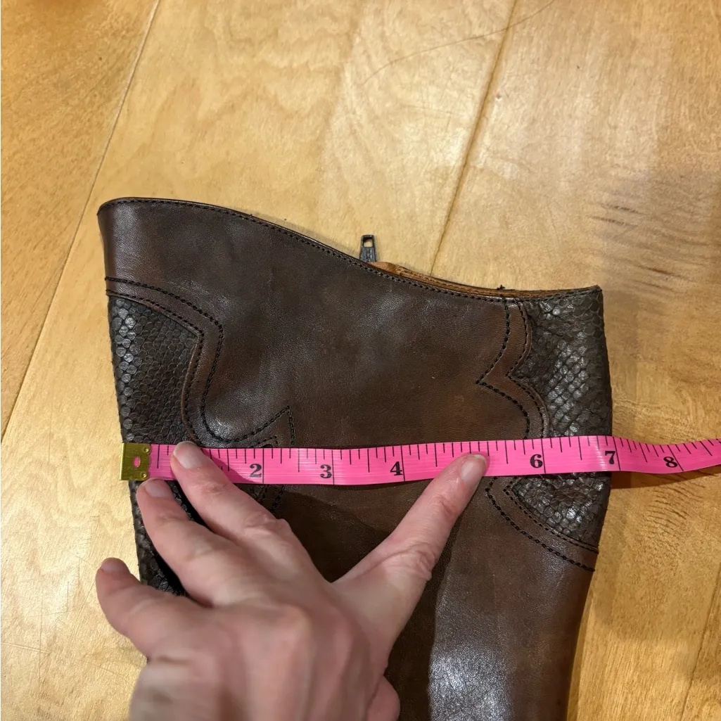 Nordstrom cowboy cowgirl  western leather boots sz 9 brown snake - Image 4