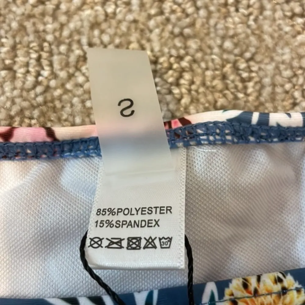 NWT- Tempt Me Blue Floral Ruffle Off the Shoulder Bikini - Image 9