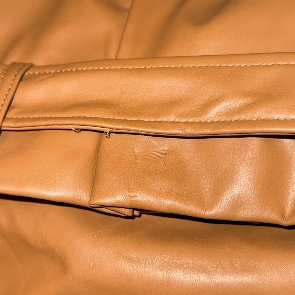 NWT Heyson Tan Faux Leather Paperbag Tie Waist Pants Women’s Size 2XL Brown Plus - Image 13