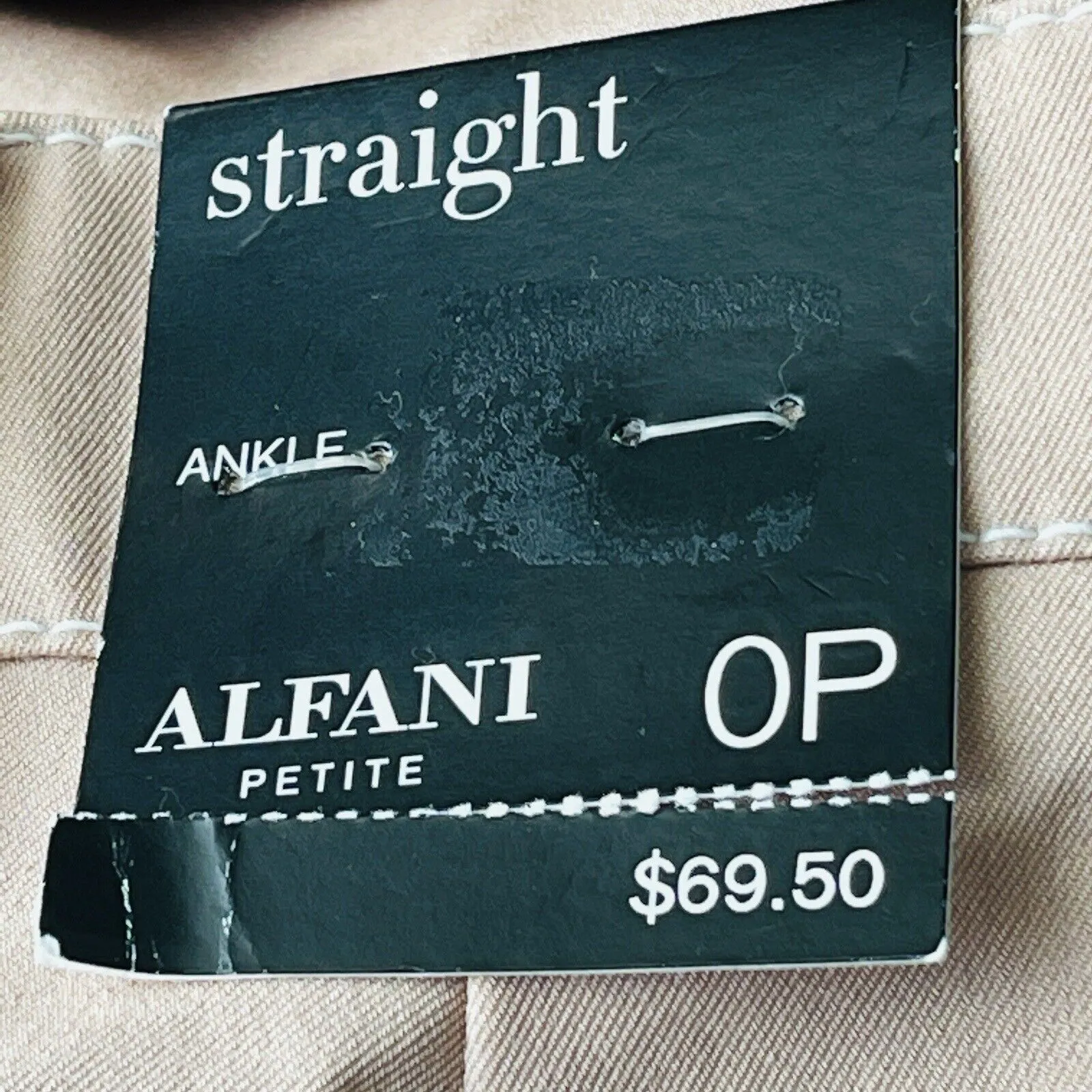 Alfani Petite SZ 0P Straight Ankle Pants Stretch Hi-Rise Zip-Fly Clay Pink New - Image 6