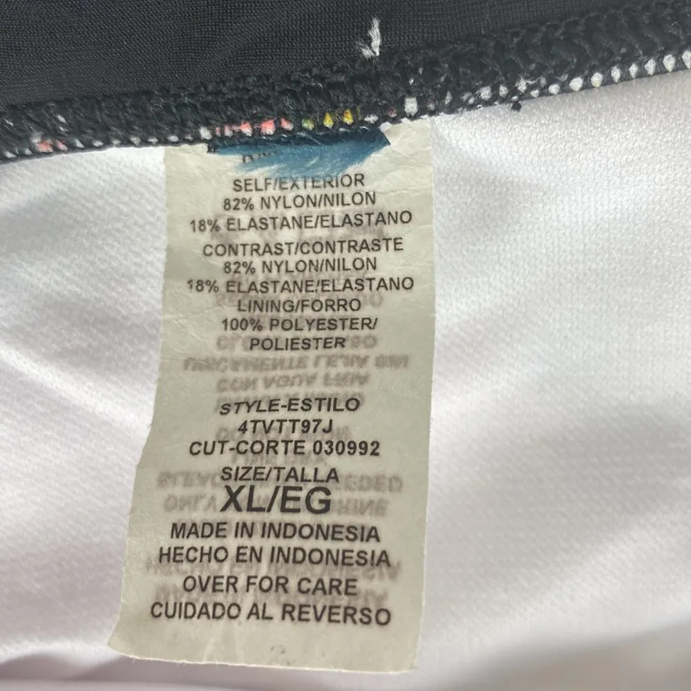 Paisley Print Fold Over Waist Side Ruched Tie Swim Bikini Bathing Suit Bottoms Black Size XL - Image 4