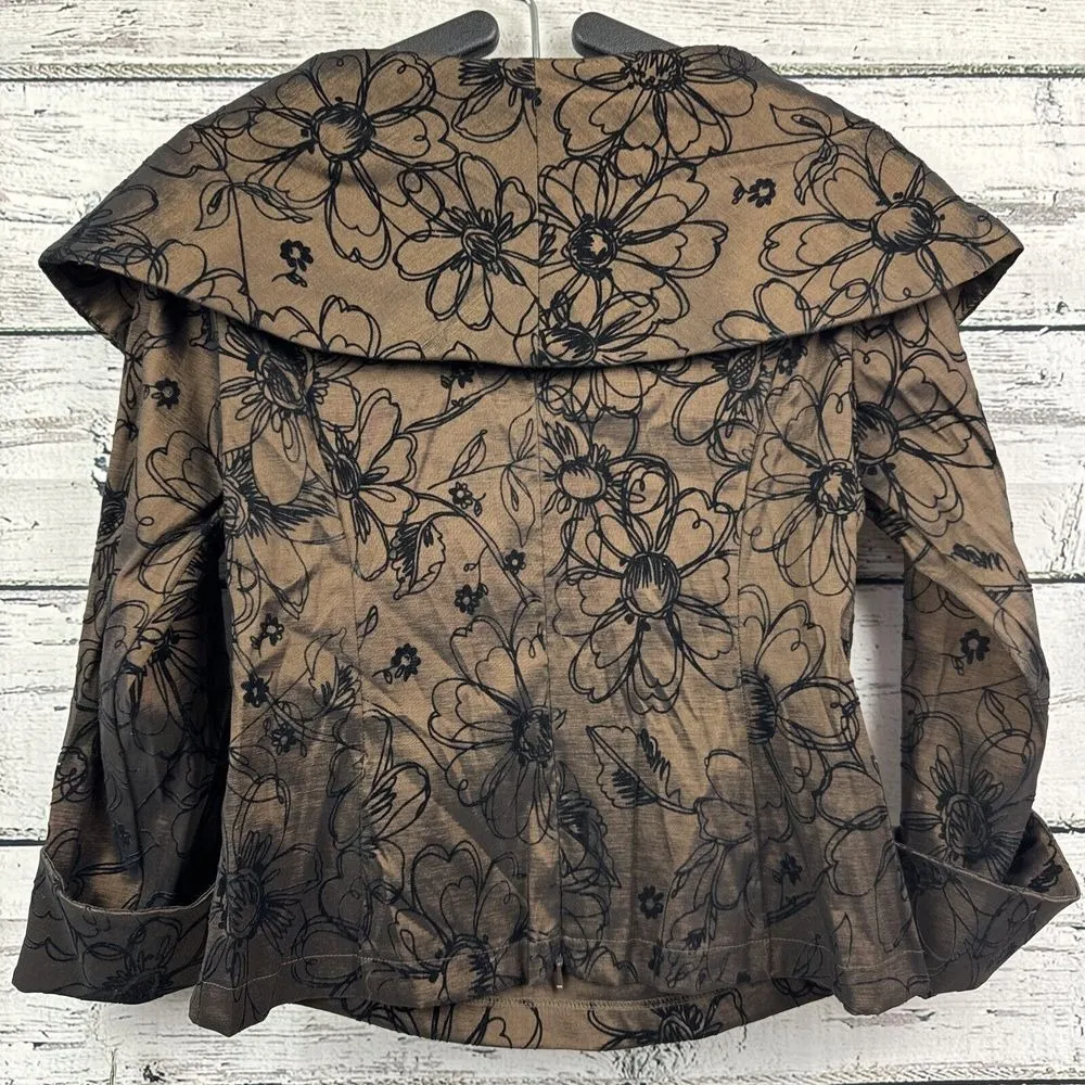 KM Collections‎ by Milla Bell Vintage Bronze Blouse w/ Brooch [Size 10] NEW NOS Brown - Image 5