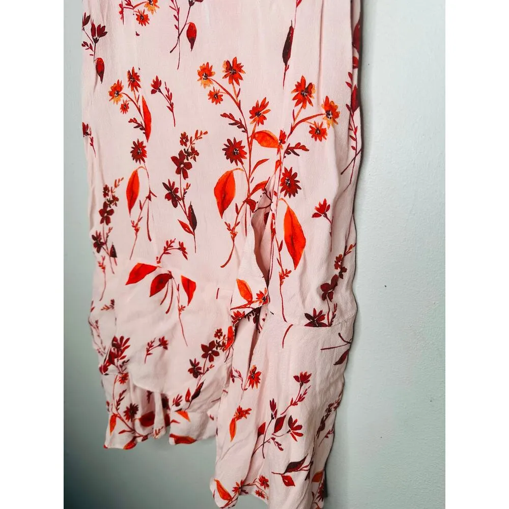 THAKOON COLLECTIVE Pink Leaf Tank Ruffled Tiers Slip Style Mini Dress Size 4 - Image 6