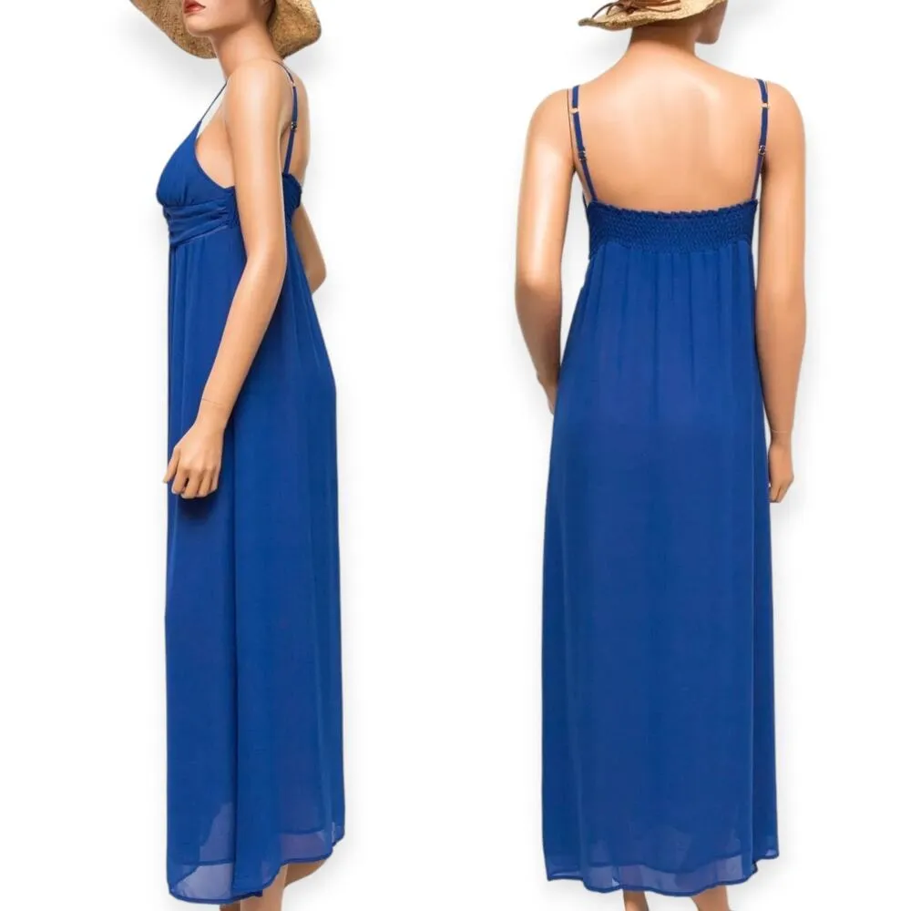 Tommy Bahama | NWT | M | Surf Blue Elastic Empire Waist Foam Cup Long Maxi Dress - Image 3