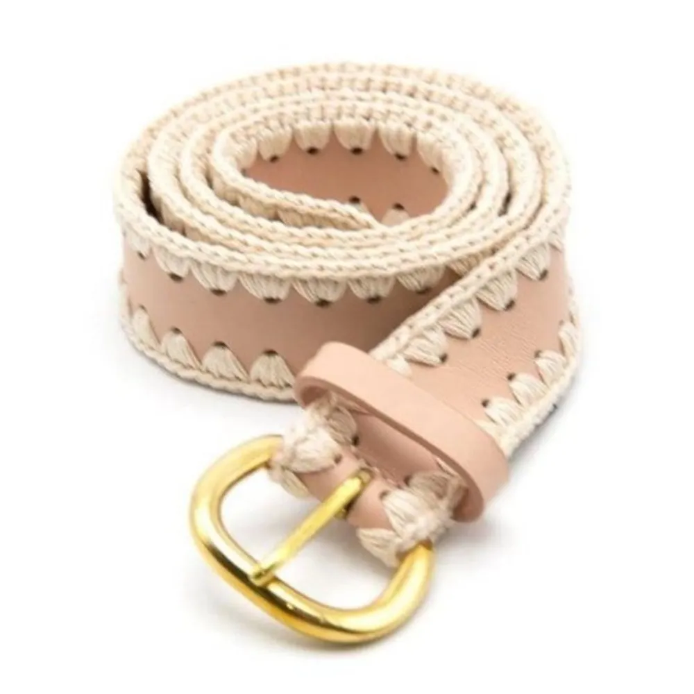 Rachel Comey‎ Thin Crochet Estate Belt Leather Silver Blush XS - Image 4