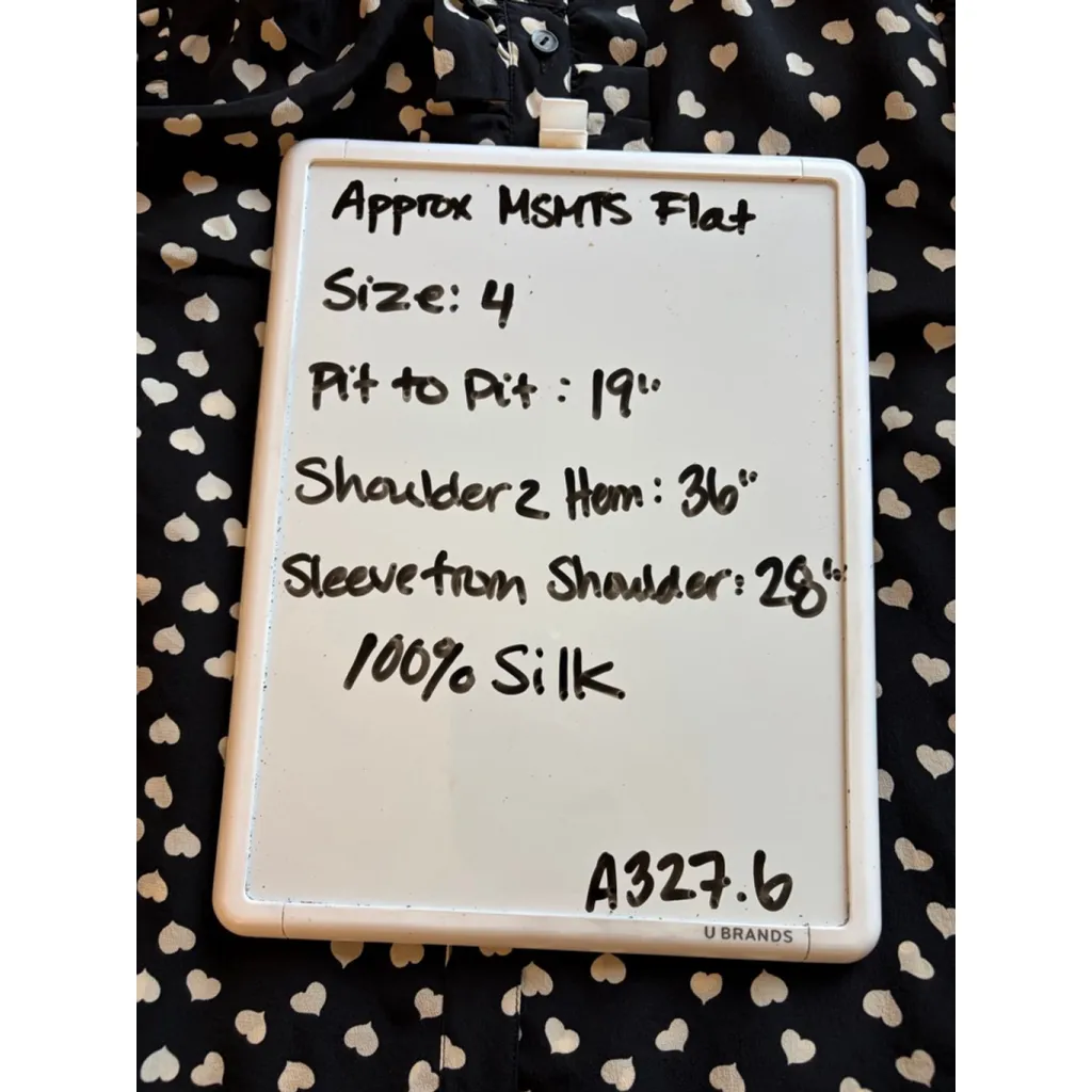 & Other Stories Paris Artillier Ruffel Heart Polka Dot Blouse 100% Silk Romantic - Image 9