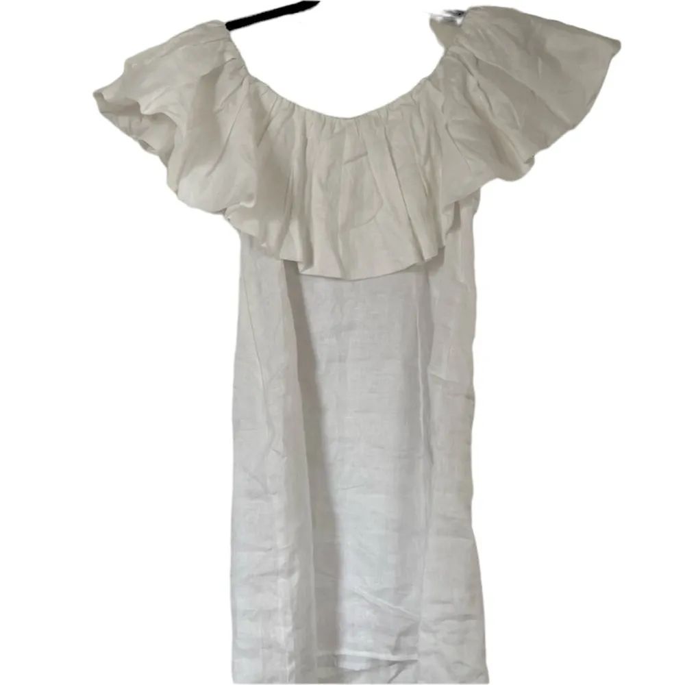 DISSH ISABELLE WHITE LINEN RUFFLE MINI DRESS - Image 9