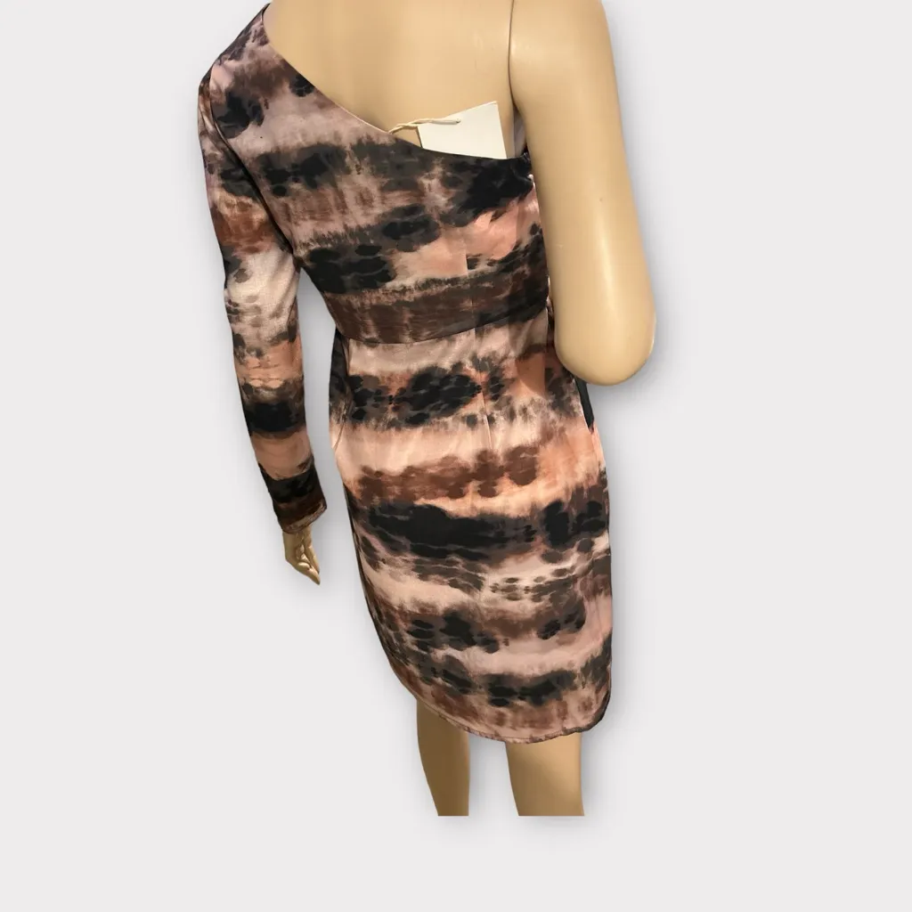Molly Brachen Premium Brown Ice Maiden One Shoulder‎ Cocktail Dress - Image 4