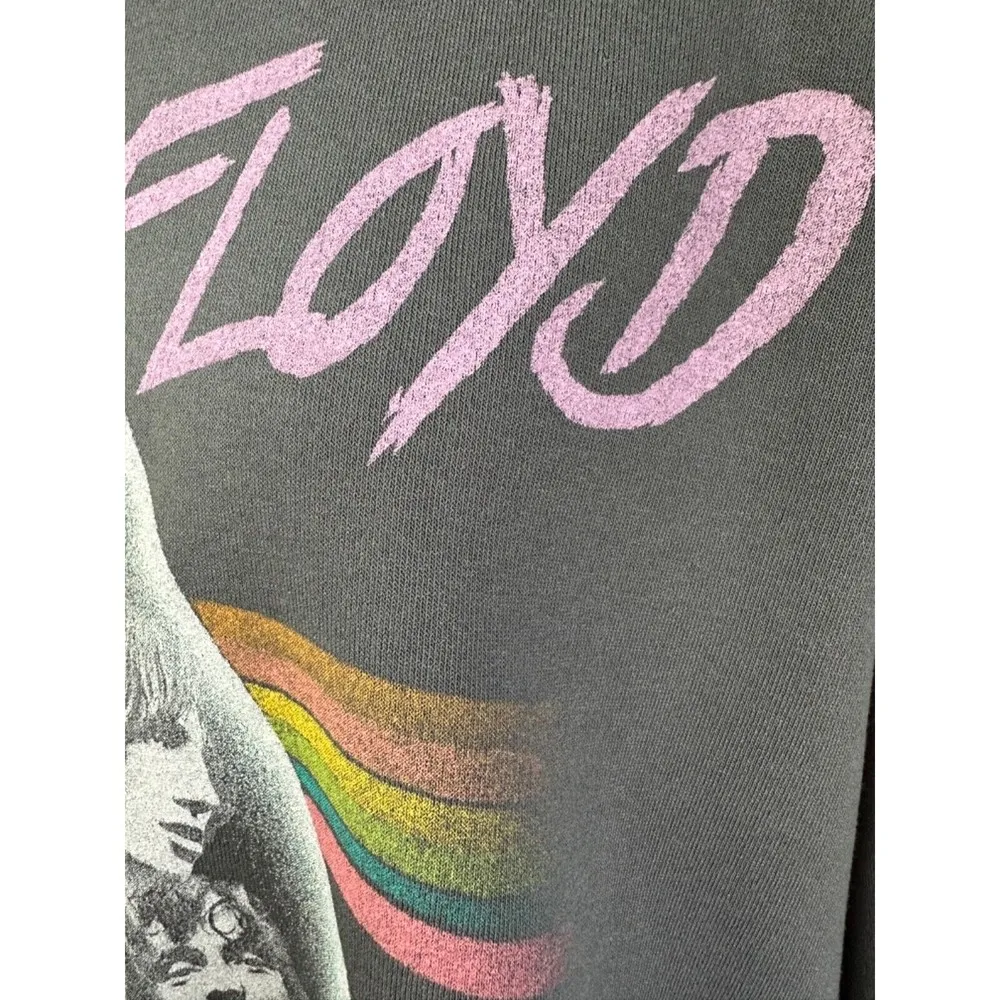 NWT Pink Floyd Dark Side Of The Moon Women's Gray Cropped Sweatshirt Size M - Image 3