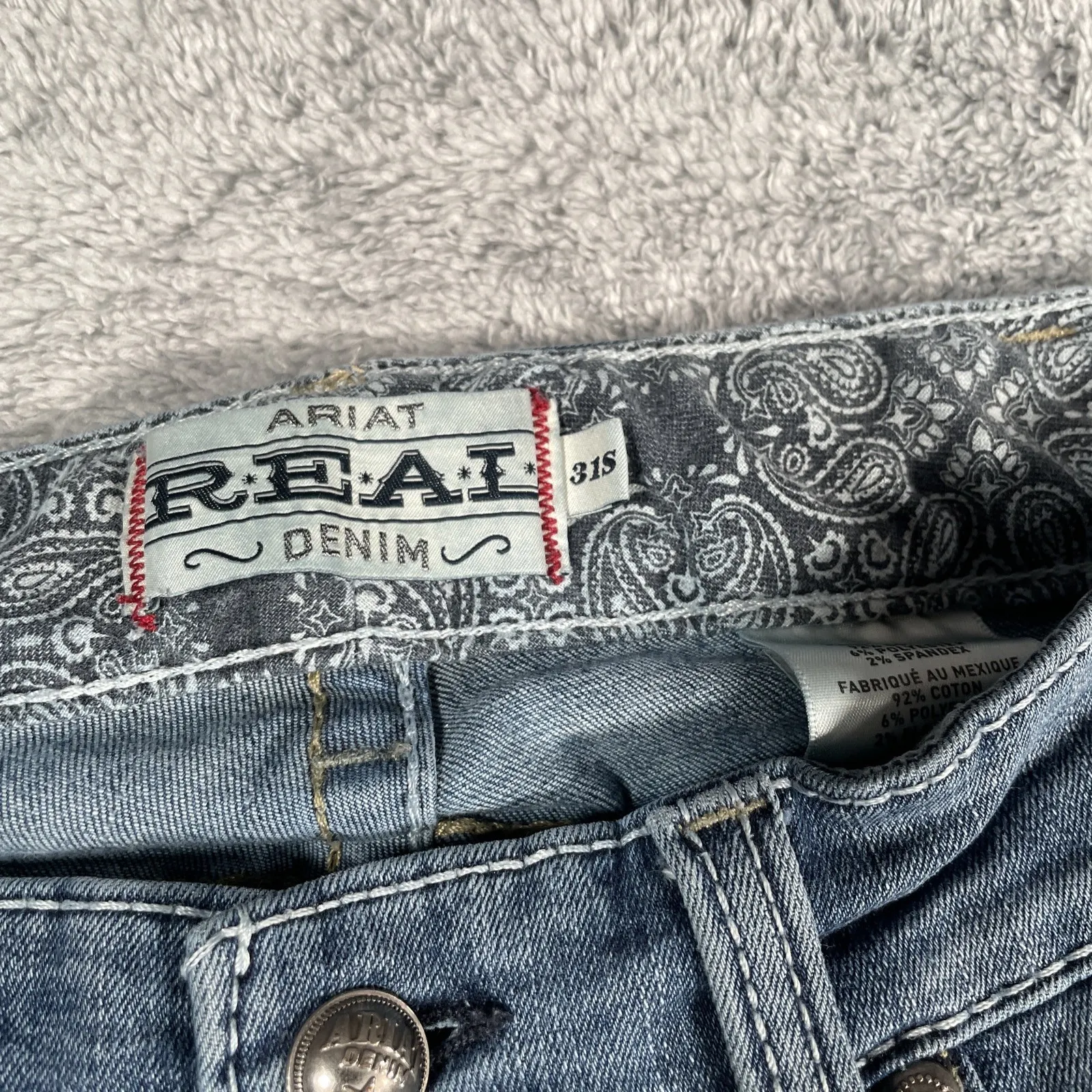 Ariat Mid-Rise Entwined Bootcut Jeans Women's SZ 31x32 Thick Stitch Cowgirl - Image 9