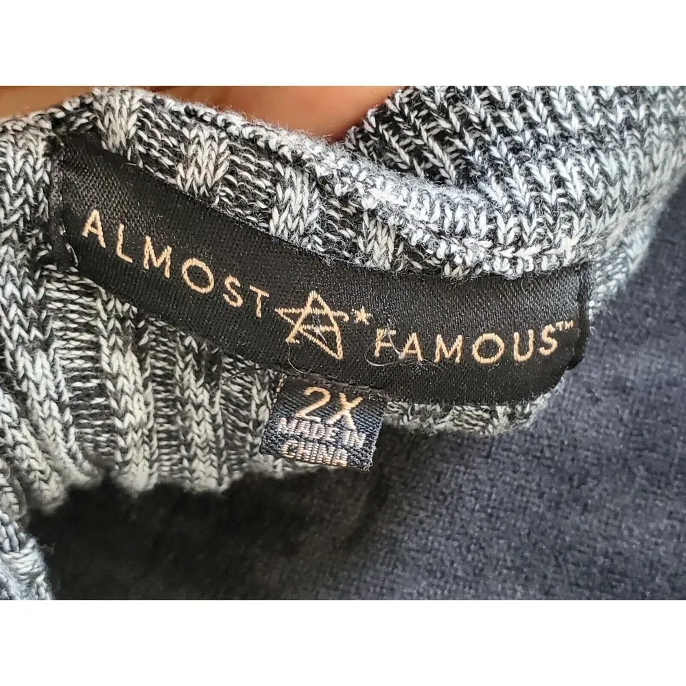 Almost Famous Women's Gray Polyester Scoop Neck Long Sleeve Bodycon Dress XL - Image 7