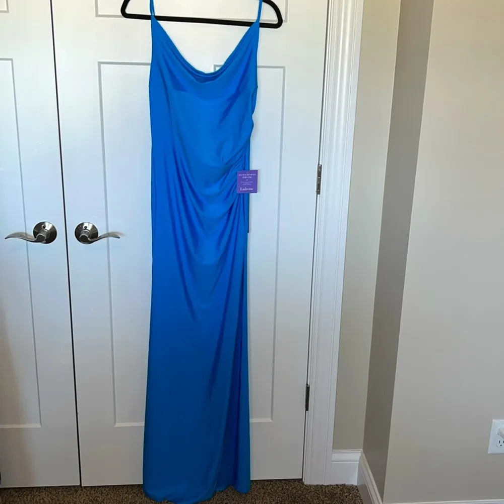 NWT Ladivine BD 7012 - Ocean Blue Drape Dress - Image 3