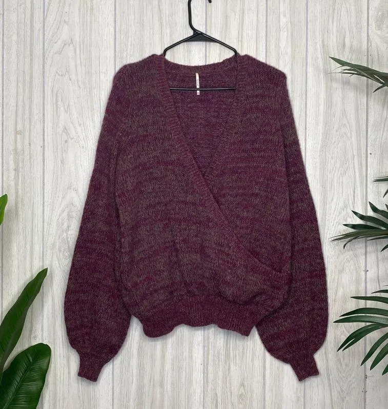 Free People Karina Wrap Sweater Wool Mohair Alpaca size XS Extra Small - Image 2
