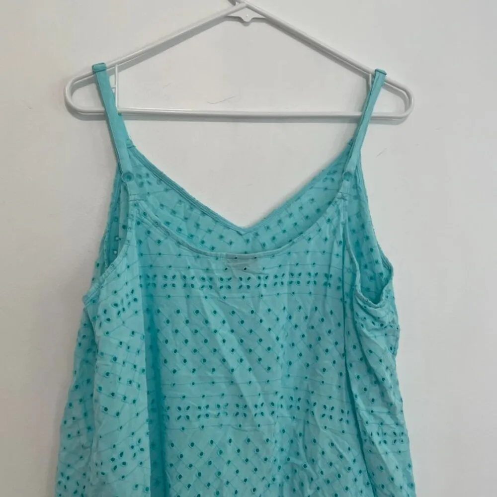 TORRID 2 Plus Size Sophie Eyelet Swing Cami Aqua Blue Sleeveless Tank Blouse 2X - Image 13