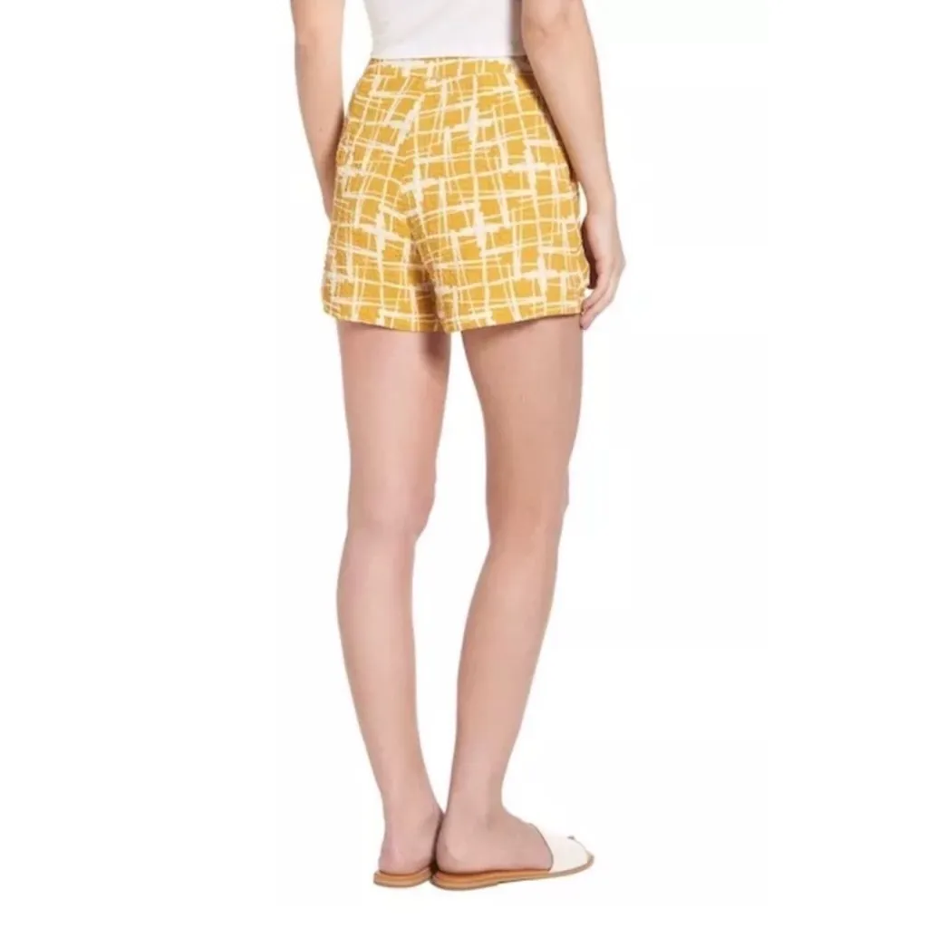 JOA Los Angeles Faux Wrap Printed Yellow Woman's Shorts Size Small - Image 2