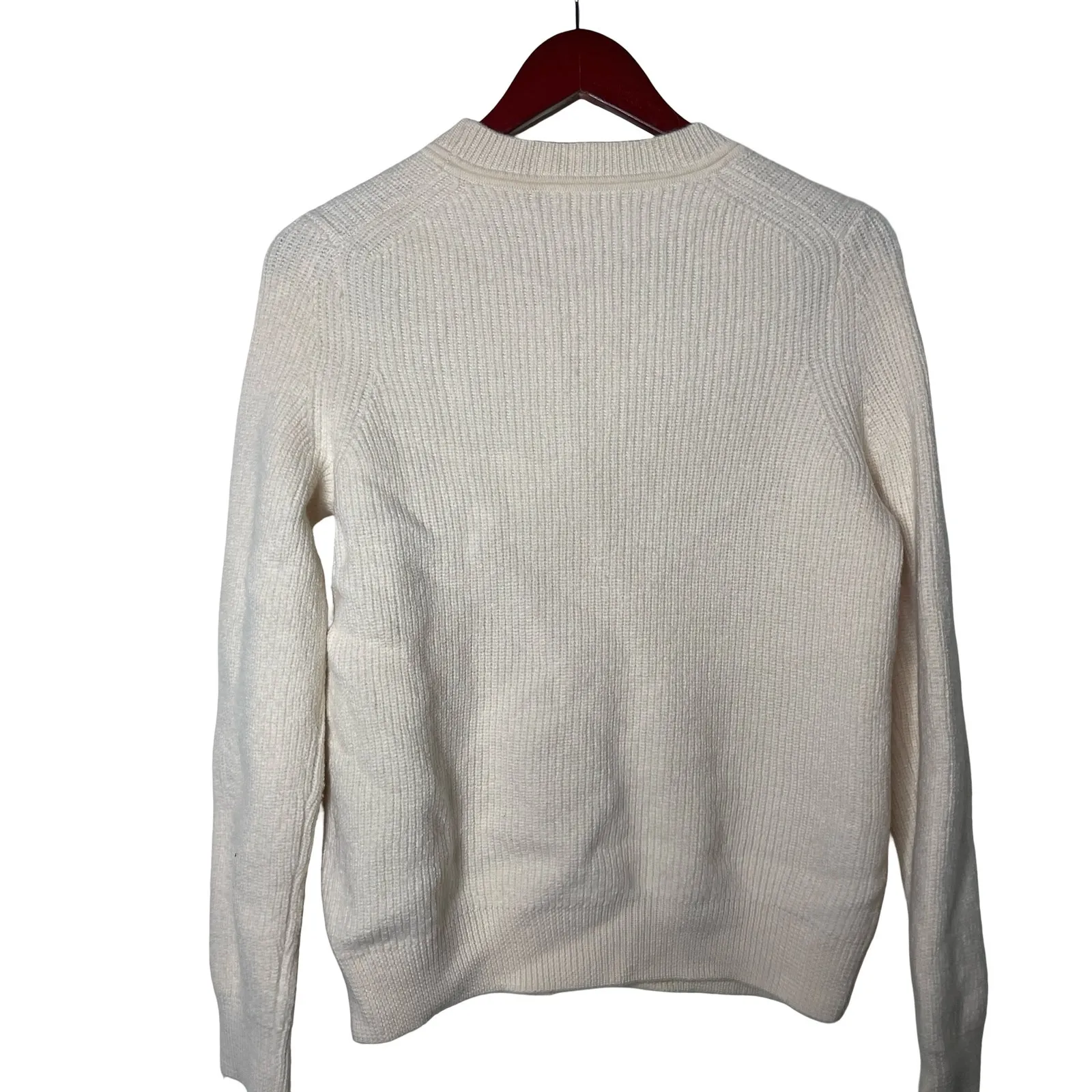 Rag & Bone JEAN Tori Ivory Cutout Crewneck Sweater Merino Wool Pullover Sz M - Image 4