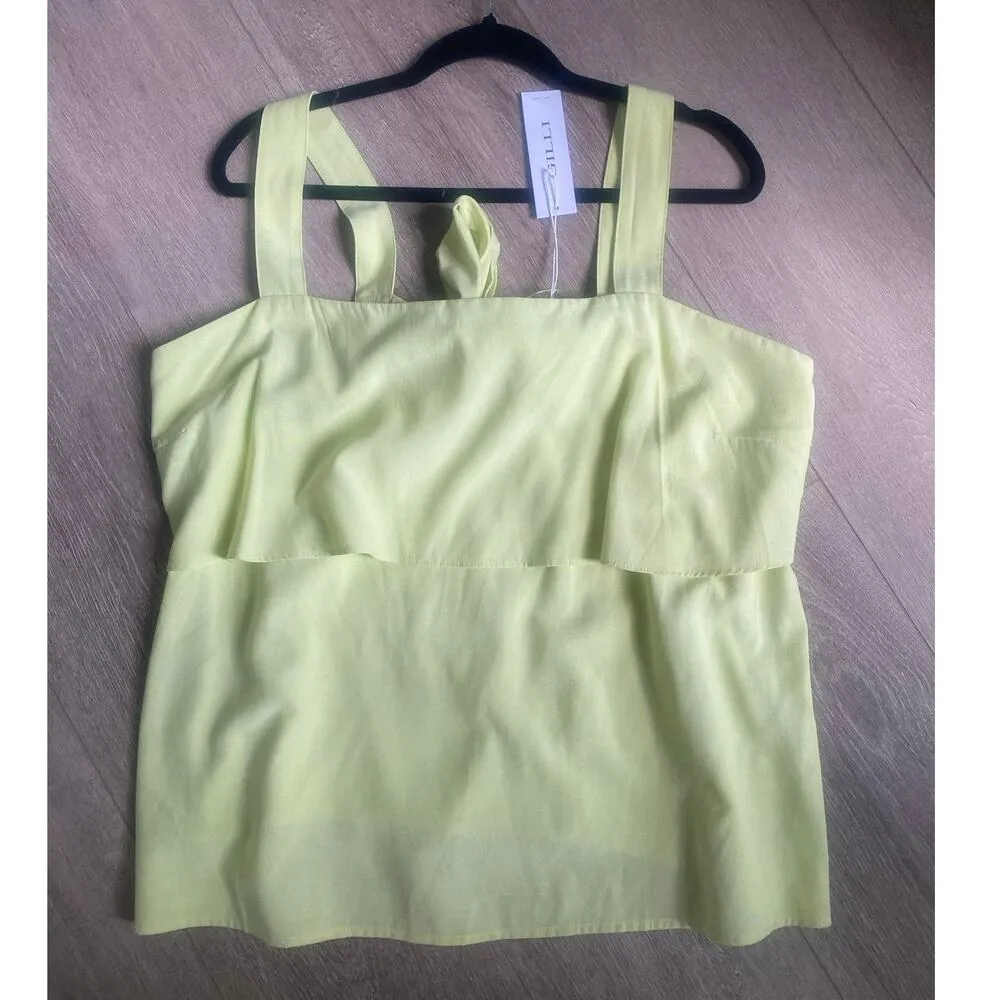 NWT Gilli‎ Squareneck Yellow Green Flowy Tank Size 1X - Image 4